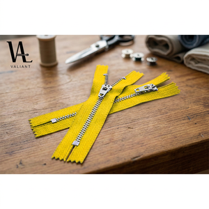 Fabriqué en Chine, qualité supérieure, fermeture éclair à extrémité fermée en cuivre nickelé jaune moutarde, sur mesure # 3/ # 4/ # 5 tailles en gros, marque VAL - Product Image 3