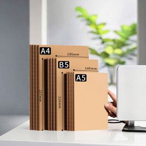 สมุดบันทึกปกไม้กระดาษคราฟท์ขายส่ง ขนาด A4/A5/B5 เย็บด้าย ปั๊มลาย สำหรับสำนักงาน โรงเรียน นักเรียน - Product Image 3
