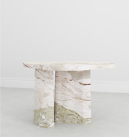 Ensemble de tables basses gigognes en marbre en forme de nuage irrégulier, table centrale en pierre naturelle pour salon et décoration intérieure