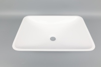 Lavabo de comptoir blanc de haute qualité DCT OA046, design moderne, rond, profond, base plate, pour salle de bain