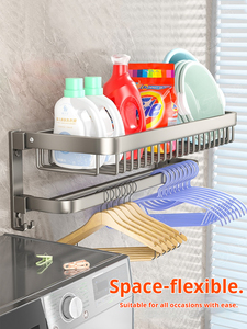 Porte-serviettes mural pliable en aluminium au <span class=keywords><strong>design</strong></span> moderne avec crochets intégrés pour cuisine et appartement – Durable et peu encombrant - Product Image 3