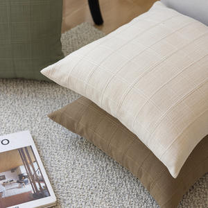 Minimalist Plaid Throw Pillow 45x45Cm Square Polyester Washable Living Room Decorative <b>Cushion</b> Pillowcase - Product Image 1