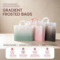 Sac fourre-tout en plastique recyclable dégradé givré, réutilisable, imperméable en PE avec logo personnalisé pour supermarché, vente au détail, emballage cadeau