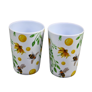 Mug en mélamine Summer Bee and Daisy, réutilisable, design personnalisé pour une utilisation en intérieur et en extérieur - Product Image 6