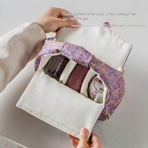 Service à thé Kung Fu en céramique peinte à la main motif glycine caramel, théière et tasse, pour la maison et les voyages, avec sac en tissu, modèle Xi Shi - Product Image 2