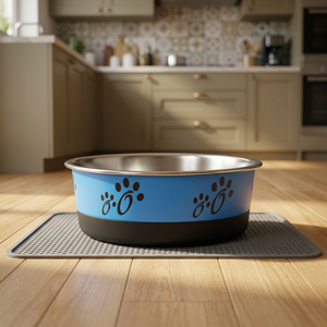 Blue Bonded Fusion <b>Bowl</b> Stainless Steel Customer Logo Stainless Steel <b>Dog</b> Pet Feeder <b>Bowl</b> Silver Cats <b>Water</b> <b>Bowls</b> - Product Image 1