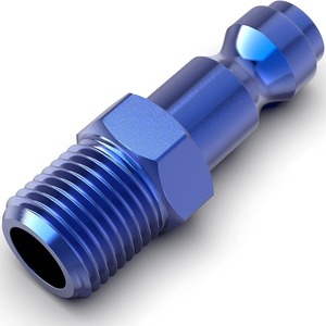 Anodized Blue Aluminum 1/4 Npt Male Pneumatic Quick Connector For Air Tools - Product Image 3