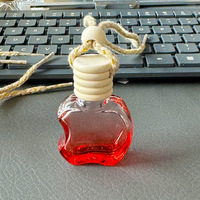 Flacon diffuseur de parfum en verre vide transparent personnalisé de 5 ml et 10 ml avec bouchon à vis, sérigraphie et finition givrée, pour pendentif de voiture unique