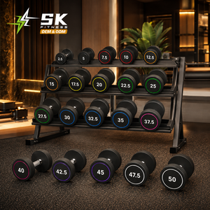 Set di <span class=keywords><strong>manubri</strong></span> rotondi in TPU SK per <span class=keywords><strong>allenamento</strong></span> di forza, ideali per palestre, centri fitness e uso domestico. - Product Image 1