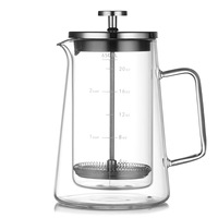Cafetière en verre borosilicaté à double paroi isolée 350ml Presse à café Presse française en verre