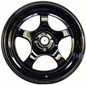 Jantes en alliage noir et bleu 15x6.5 16x7 17x7.5 4/5*100/114.3 5 trous 17 pouces 4x100 - Product Image 1