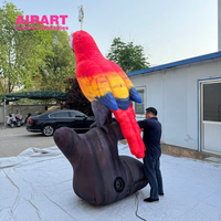 Ballon de perroquet gonflable rouge pour la publicité, modèle d'oiseau gonflable de haute qualité pour l'activité commerciale