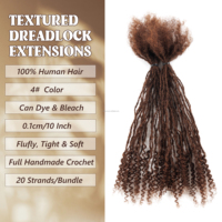 Extensions de dreadlocks bouclées interlockées blondes personnalisées de 10 pouces (0,1 cm) faites à la main – Vente en gros directe usine