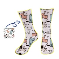 Chaussettes blanches de sport en polyester tricoté, personnalisées avec impression numérique 3D par sublimation, pour le printemps