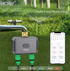 Valve d'irrigation intelligente Doodle Smart Home Garden à 2 voies avec commande à distance par application, minuterie d'arrosage à double sortie - Product Image 1