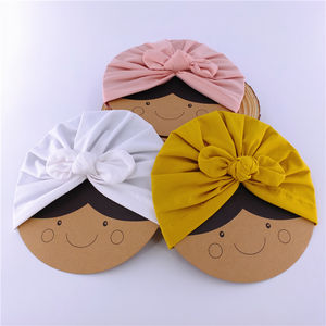 Turbante de lazo de algodón orgánico para bebé recién nacido, gorro con lazo anudado, gorro para la cabeza, gorros para niños pequeños - Product Image 4