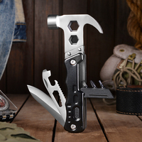 Marteau multifonction 14 en 1 marteau multitool kit de survie extérieur hache avec sac en nylon marteau