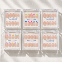 Faux Ongles à Presser Collection French Manucure Vente en Gros Personnalisables Blancs Colorés Pastel avec Logo