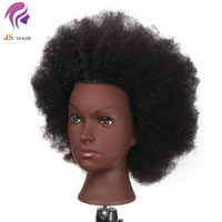 Tête de mannequin pour les cheveux afro, en argent noir, bon marché, tête d'entraînement factice, coiffure, à vendre
