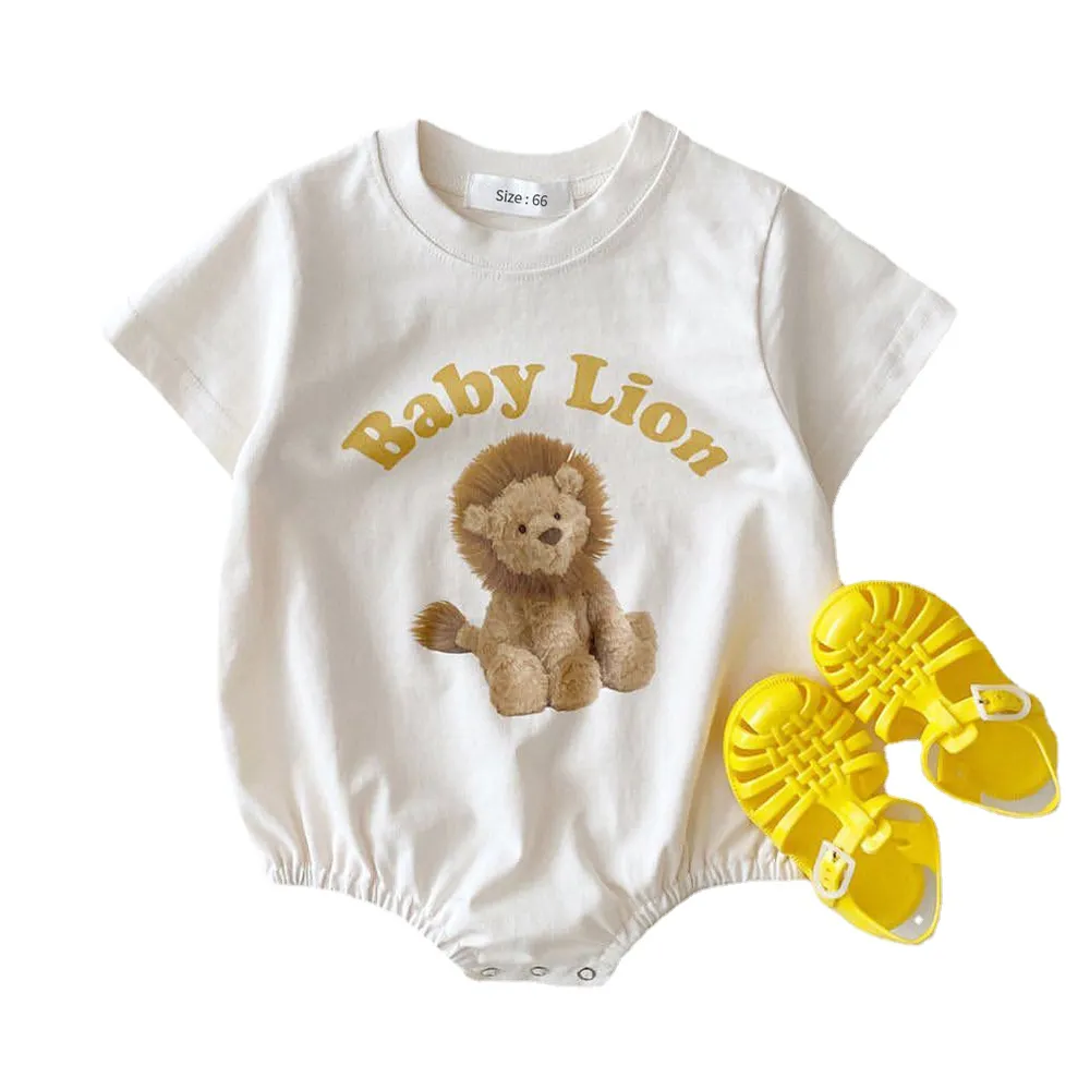 Summer Hot Selling Baby Boy Girl Rompers Short Sleeve Animal Print Newborn Infant Romper
