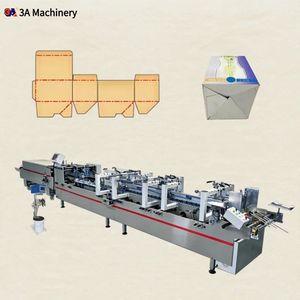 Plieuse-colleuse automatique à colle froide contrôlée par PLC 3A-900YG, garantie 1 an, pour boîtes à fond plat, boîtes en ligne droite, caisses en bois - Product Image 1