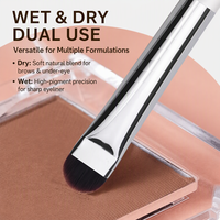 Kuas Multifungsi Sudut Miring Putih Ultra Halus untuk Eyeshadow, Alis, dan Concealer dengan Bulu Sintetis