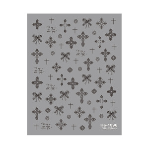 Pegatinas 5D en relieve de moda para uñas, calcomanías estéreo de encaje, lazo y cruz para decoración de uñas, fundas de teléfono y manualidades DIY - Product Image 3