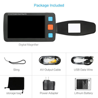 Portable 5" Digital Magnifier with 8 Pieces LED Lights 800x480 Resolution 2500mAh Battery for Low Vision Reading Aid