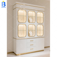 Ensemble vitrine en verre fait sur commande de bijoux de serrure de porte pour le centre commercial ou la vitrine de magasin de bijoux