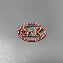 Épingle de poitrine pour femme en métal plaqué or, imitation perle, forme ovale, charmante, DELTA KAPP <span class=keywords><strong>Association</strong></span> Jewelry Organization - Product Image 4