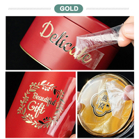 Autocollant UV DTF personnalisé, décalcomanies en cristal, étiquettes personnalisées pour l'artisanat, logo en verre, meubles, bois, autocollant de transfert métallique doré argenté 3D