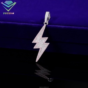 Pendentif cubain éclair à prix d'usine, personnalisé en argent S925 avec diamant Moissanite, breloques Hip Hop pour la fabrication de bijoux - Product Image 5