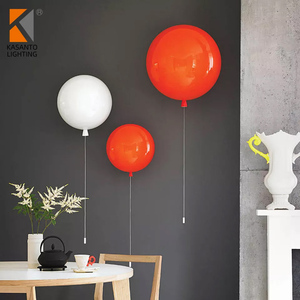 Luminaire suspendu moderne en acrylique style hôtelier, design ballon, suspension nordique E27, blanc chaud, 50000 heures, noir - Product Image 5