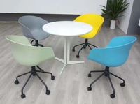 Chaise de bureau contemporaine de haute qualité BOSUN Foshan, modèle Egg Roll blanc/noir en PP, hauteur réglable, garantie 3 ans, certifiée BIFMA, avec vérin à gaz.