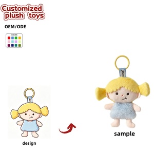 Porte-clés en peluche double queue de cheval pour fille, mini poupée mignonne, breloque de sac pour décoration de sac à dos, cadeaux pour enfants et accessoires quotidiens, faible MOQ, OEM, ODM - Product Image 1
