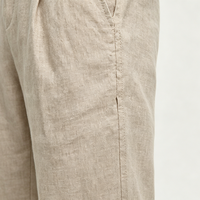 Pantalon de costume homme en lin haut de gamme, teint, léger, entièrement doublé, de luxe, coupe droite, décontracté, respirant