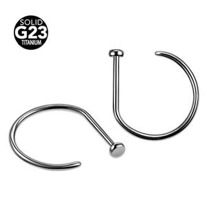 Piercing para el cuerpo joyería G23 <span class=keywords><strong>titanio</strong></span> niños Unisex fosa nasal D forma nariz aro anillo para compromiso regalo de boda - Product Image 5