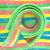 Bande de bonbons gélifiés larges et plats, enduites de poudre acidulée, directement de l'usine, en boîte, OEM, marque privée, vente en gros, importateur