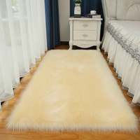 Tapis de sol et tapis de salon en fausse laine pour chambre à coucher, canapé-lit, tapis d'appoint, fournis directement par l'usine