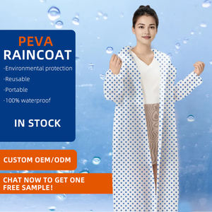 Ligero, transpirable, ecológico, plástico EVA, reutilizable, patrón de <span class=keywords><strong>lunares</strong></span>, impermeable duradero con capucha larga para niñas, pesca, senderismo - Product Image 6