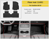 Pour BYD Sealion 6 EV Accessoires Tapis de sol Tapis de coffre arrière Garde-boue Protection de seuil de porte Coffre arrière Boîte de rangement inférieure du coffre arrière