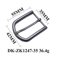 Boucle de ceinture rustique en nickel antique de 35 mm en forme de D, en alliage de zinc, à pointe unique, cadre incurvé, pour ceinture en cuir pour homme, vêtements de travail, métal robuste