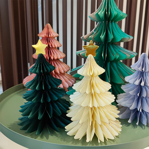 Décorations de Noël en papier faites à la machine, 7 pouces, modernes et écologiques, pour centres de table de fêtes, multicolores, pliables - Product Image 1