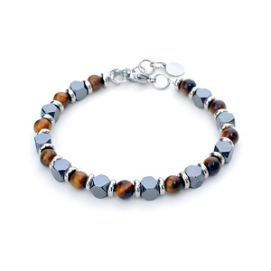 Bracelet extensible réglable classique en pierre naturelle Lapis Lazuli pour femmes et hommes Bijoux en gros en hématite œil de tigre perlé - Product Image 1