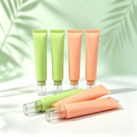 Tube cosmétique vide compressible 10ml 80ml vert pêche mat avec capuchon transparent pour brillant à lèvres, huile à lèvres, crème pour les mains, logo personnalisé