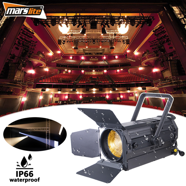 COB IP66 Waterproof Led Theatre Fresnel Fresnel Light Rgbw 300w High Brightness Led Fresnel Light Cinema Studio Theater Lights