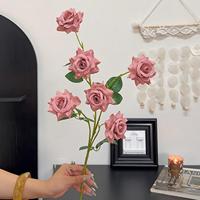 H33 6 Kunstmatige Rozen Kunstbloemen Creatieve Bloemdecoratie Raamdecoratie Fotografie Props voor Binnen Kerstdecoratie