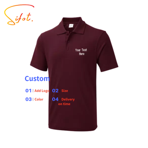 Sifot, venta al por mayor, logotipo personalizado de los hombres para Polos, camisa en blanco de tela de punto de Color sólido de alta calidad con patrón de impresión - Product Image 1