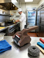 Brosse de nettoyage rotative électrique pour grillades, moteur 25W, alimentée par batterie, pour usage domestique et extérieur, élimination des restes de nourriture brûlée