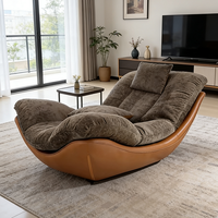 Fauteuil Lounge de Style Nordique Minimaliste, Fauteuil Surdimensionné, Revêtement en Velours Teddy, Relaxation, Canapé Simple pour Appartement Loft